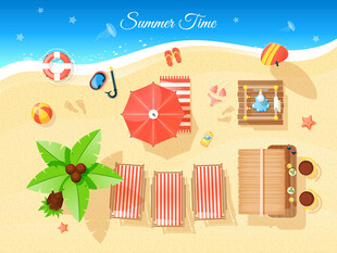 夏天海滩俯视图