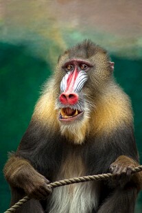 色彩斑斓的山魈特写