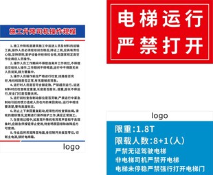 电梯运行严禁打开警示牌