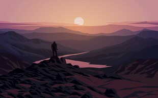 山间日落风景