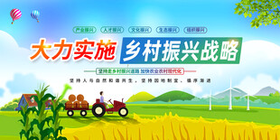 实施乡村振兴战略宣传图