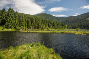 宁静湖畔山林美景