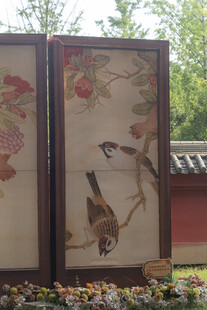 中式花鸟屏风装饰画