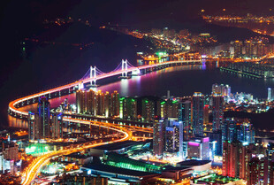 香港璀璨夜景城市风光