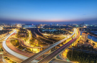 城市立交桥璀璨夜景