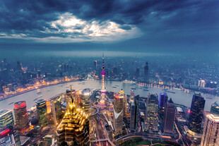 上海璀璨夜景俯瞰图
