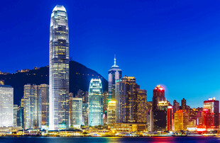 香港璀璨夜景天际线