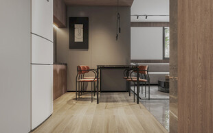 现代简约风厨房与餐厅一角