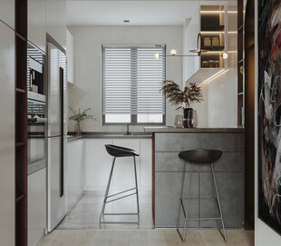 现代简约风开放式厨房吧台