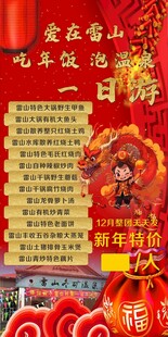 温泉一日游展架海报喜庆
