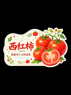 西红柿贴纸图案设计