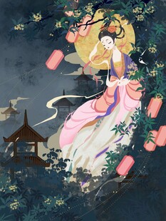 中秋国潮插画         