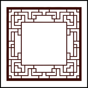 中式古典几何边框图案