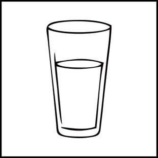 简约线条绘制的一杯水