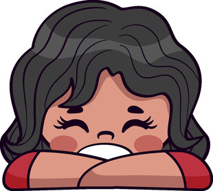 闭眼抱臂的可爱女孩