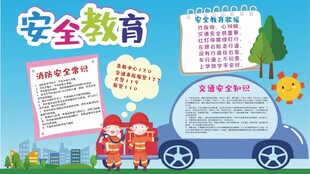 学校安全教育知识常识展板海报