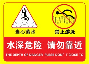 水深危险警示标志