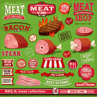 肉类食品图标集合