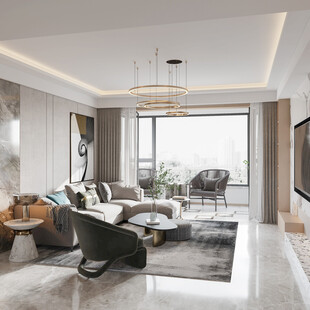 现代简约风客厅室内设计