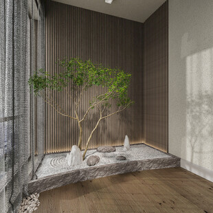 室内一隅的精致绿植景观