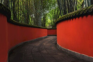 成都武侯祠红墙走廊