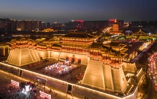 洛阳应天门景区航拍