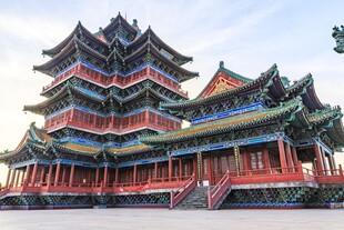 中式古建筑塔楼景观