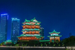 南昌地标滕王阁夜景
