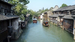 江南水乡古巷河道风景