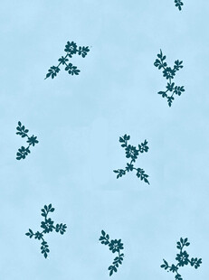 浅蓝色底绿叶碎花图案