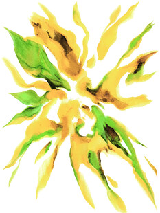 抽象向日葵水彩艺术画