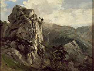 壮丽山景油画