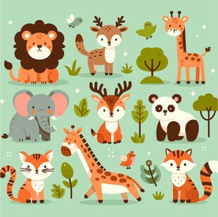 可爱森林动物插画集合