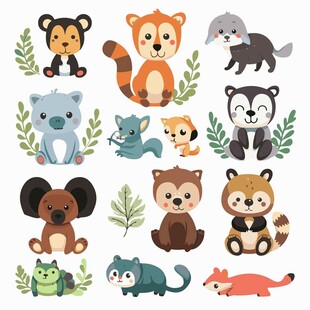 可爱动物插画集合