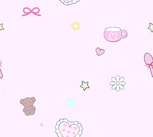 粉色可爱卡通元素背景图