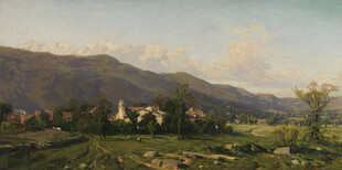 田园山野风景油画