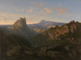壮丽山景油画