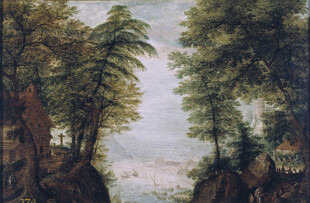 林间风景油画