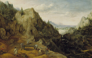 山间风景油画