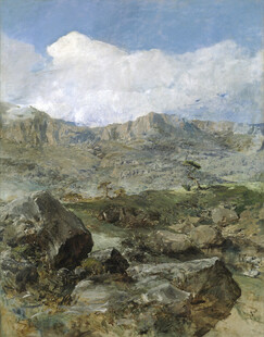 山间旷野风景油画
