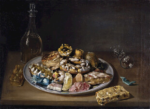 古典静物美食油画作品