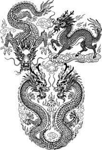 传统双龙图案艺术设计