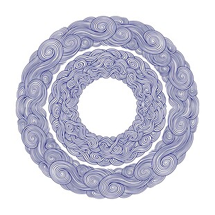 传统海浪纹水纹云纹装饰无缝纹样