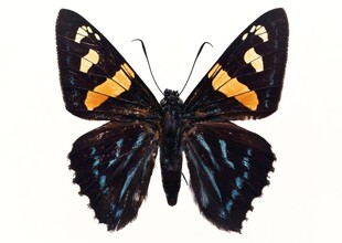 黑色蝴蝶展示绚丽花纹