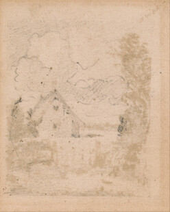 复古手绘乡村风景图