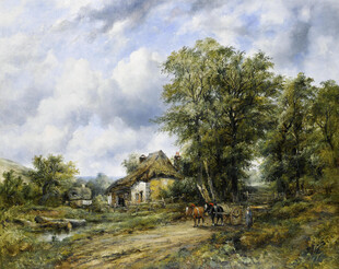 乡村田园风景油画
