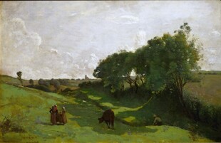 田园牧歌风景油画