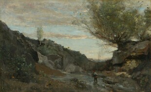 山间风景油画