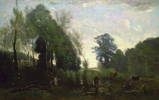 乡村田野风景油画