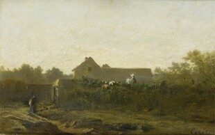 乡村田园风景油画